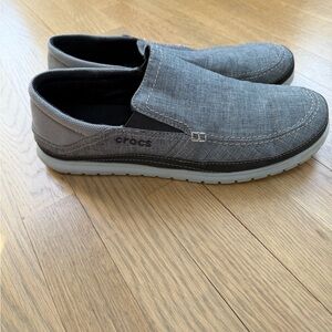 CROCS Men's Santa Cruz Playa Charcoal Slip-On Loafers Dual Comfort Fabric Size13